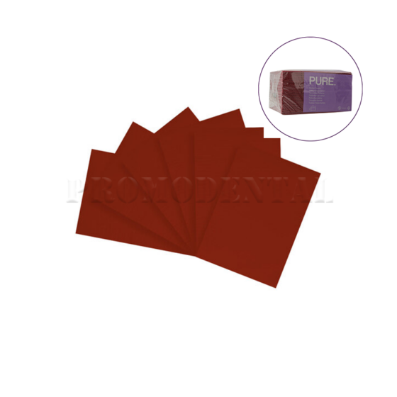 177-734336-PURE-Dental-Towels-avec-feuille-PE-33x45cm-2-epaisseurs-bordeaux
